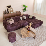 Corner sofa purple chenille fabric - 292x169 cm - Shane - right