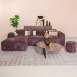 Corner sofa purple chenille fabric - 292x169 cm - Shane - left