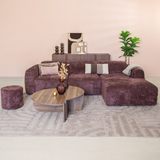 Corner sofa purple chenille fabric - 292x169 cm - Shane - right