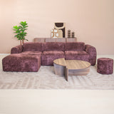 Corner sofa purple chenille fabric - 292x169 cm - Shane - left