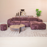 Corner sofa purple chenille fabric - 292x169 cm - Shane - right