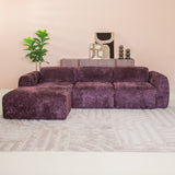 Corner sofa purple chenille fabric - 292x169 cm - Shane - left
