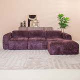 Corner sofa purple chenille fabric - 292x169 cm - Shane - right