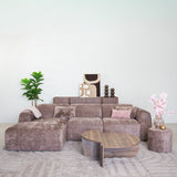 Banken-Hoekbank taupe chenille stof - 272x170 cm - Shane - links-Dimehouse