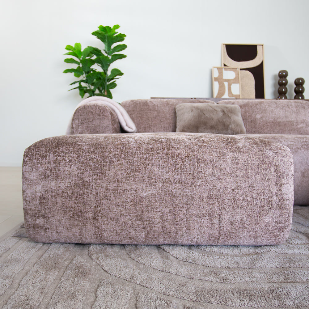 Banken-Hoekbank taupe chenille stof - 272x170 cm - Shane - links-Dimehouse