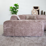 Banken-Hoekbank taupe chenille stof - 272x170 cm - Shane - links-Dimehouse