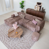 Corner sofa taupe chenille fabric - 292x169 cm - Shane - left
