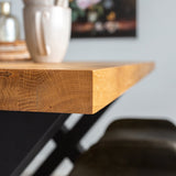 Industrial Dining Table Oak X-leg Black Rover