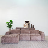 Banken-Hoekbank taupe chenille stof - 272x170 cm - Shane - links-Dimehouse