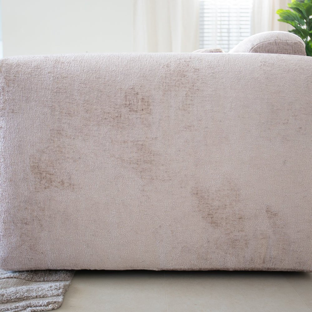 Banken-Hoekbank zand chenille stof - 292x169 cm - Shane - links-Dimehouse