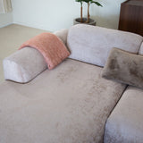 Banken-Hoekbank zand chenille stof - 292x169 cm - Shane - links-Dimehouse
