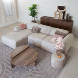 Corner sofa sand chenille fabric - 292x169 cm - Shane - left