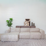 Banken-Hoekbank zand chenille stof - 292x169 cm - Shane - links-Dimehouse
