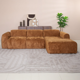 Corner sofa ocher chenille fabric - 292x169 cm - Shane - right