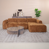 Corner sofa ocher chenille fabric - 292x169 cm - Shane - right