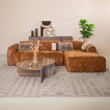 Corner sofa ocher chenille fabric - 292x169 cm - Shane - right