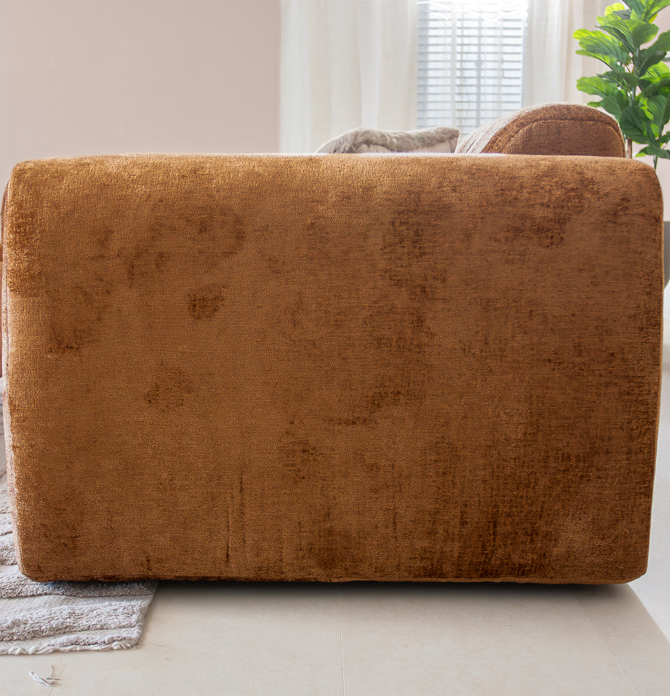 Corner sofa ocher chenille fabric - 292x169 cm - Shane - left