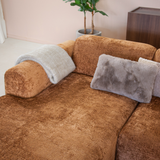 Corner sofa ocher chenille fabric - 292x169 cm - Shane - left
