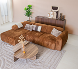 Corner sofa ocher chenille fabric - 292x169 cm - Shane - left