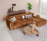 Corner sofa ocher chenille fabric - 292x169 cm - Shane - right