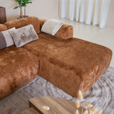 Corner sofa ocher chenille fabric - 292x169 cm - Shane - right