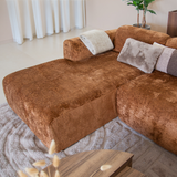 Corner sofa ocher chenille fabric - 292x169 cm - Shane - left