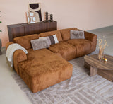 Corner sofa ocher chenille fabric - 292x169 cm - Shane - left