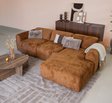 Corner sofa ocher chenille fabric - 292x169 cm - Shane - right