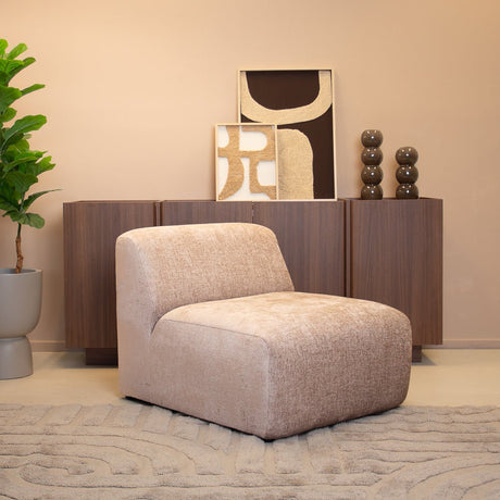 Fauteuils-Fauteuil zand chenille stof Shane-Dimehouse