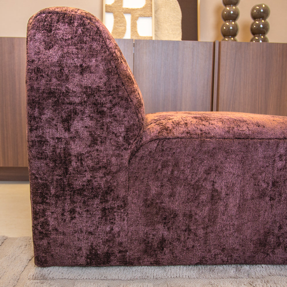 Fauteuil paars chenille stof Shane