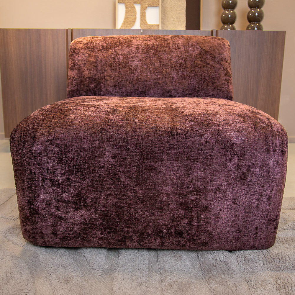 Fauteuil paars chenille stof Shane