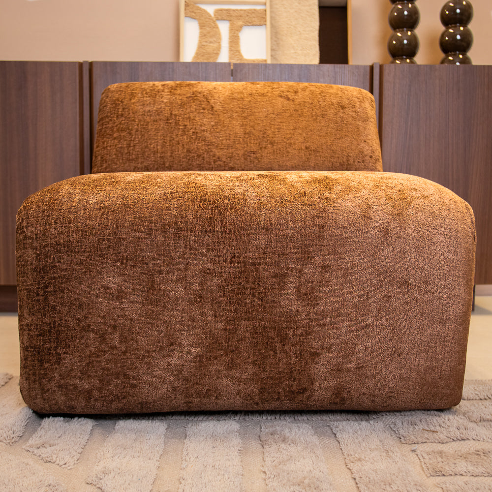 Fauteuil oker chenille stof Shane