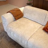 2-zits bank beige chenille stof - 195x85 cm - Shane