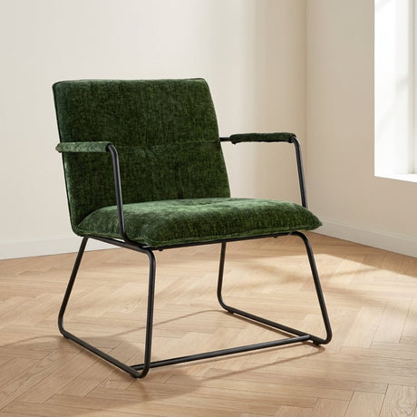 Fauteuil Hailey donkergroen chenille sfeerfoto in modern interieur