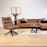 Swivel Chair Yuki Cognac Eco-leather 360° Rotatable 