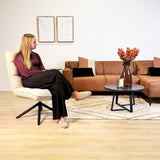 Yuki Swivel Armchair Beige Bouclé 360° Rotatable