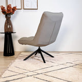Yuki Taupe Bouclé Swivel Armchair 360° Rotatable