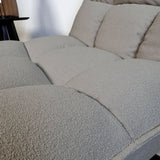 Yuki Taupe Bouclé Swivel Armchair 360° Rotatable