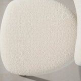 Eetkamerstoelen-Japandi Eetkamerstoel Miyo Bouclé Beige - Walnootlook Frame-Dimehouse