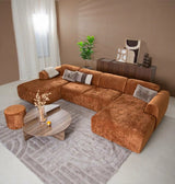 Banken-U-bank oker chenille stof - 342x165 cm - Shane-Dimehouse