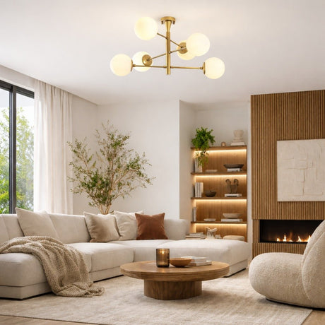 Pendant lamp 6-light Gold Metal Chandelier 