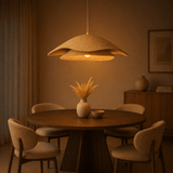 Hanglampen - Hanglamp beige carbon betonnen kap - 40 en 58 cm - Flowing - Dimehouse