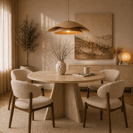 Hanglamp beige carbon betonnen kap - 40 en 58 cm - Flowing