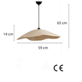 Hanglamp beige carbon betonnen kap - 59 cm - Flowing