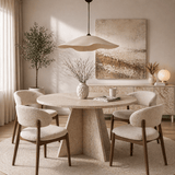 Hanglamp beige carbon betonnen kap - 59 cm - Flowing