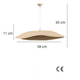 Hanglamp beige carbon betonnen kap - robuust - 58 cm - Flowing