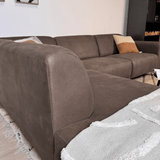 Corner sofa anthracite robust eco-leather Barin - left 