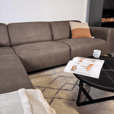 Corner sofa anthracite robust eco-leather Barin - left 