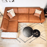 Banken - Industriële Hoekbank Ecoleer Cognac Barin - Links - Dimehouse