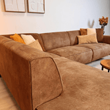 Industrial corner sofa cognac eco-leather Brisbane - left 